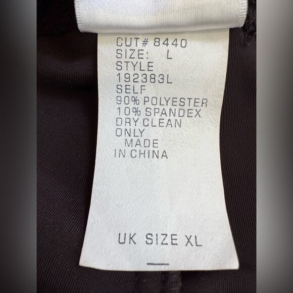 Vintage Tadashi Chocolate Brown Velvet Midi Skirt with Side Slit Size Large - Picture 6 of 9